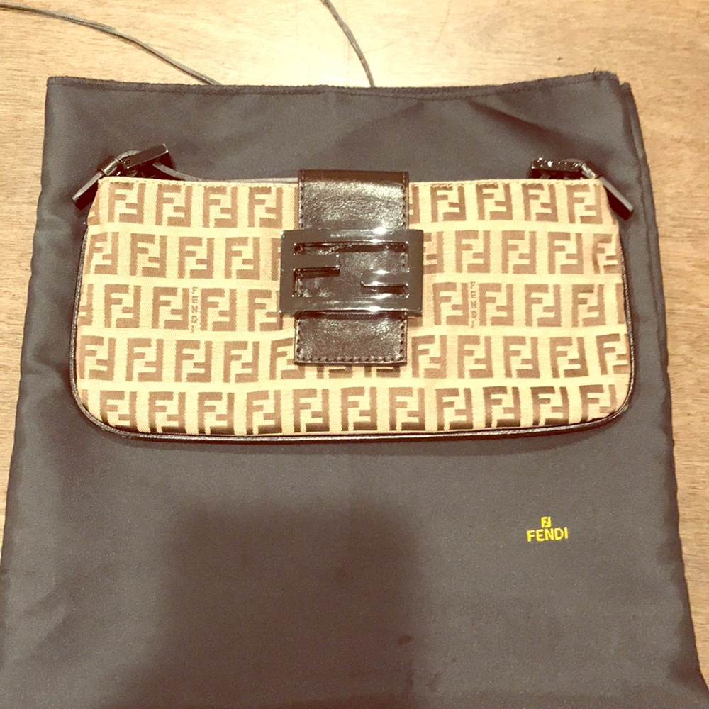 Authentic Fendi fabric clutch
